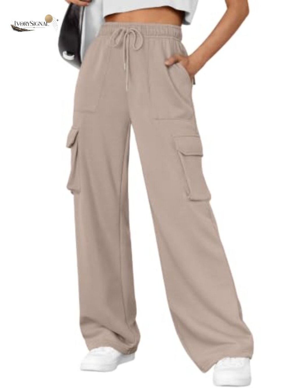 Womens Wide Leg Cargo Sweatpants Baggy High Rise Joggers